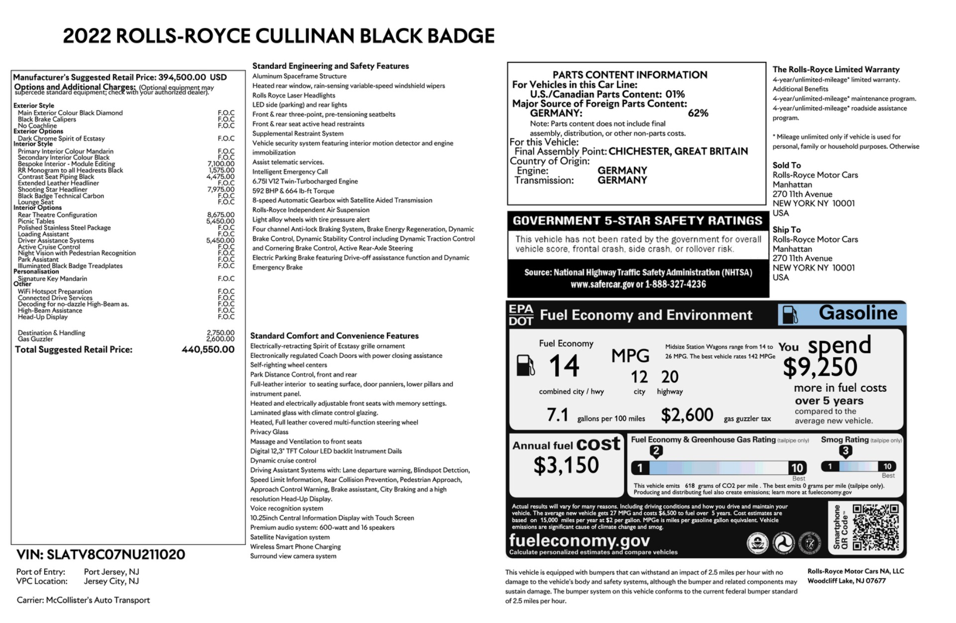 2022 Rolls-Royce Cullinan Black Badge's photo