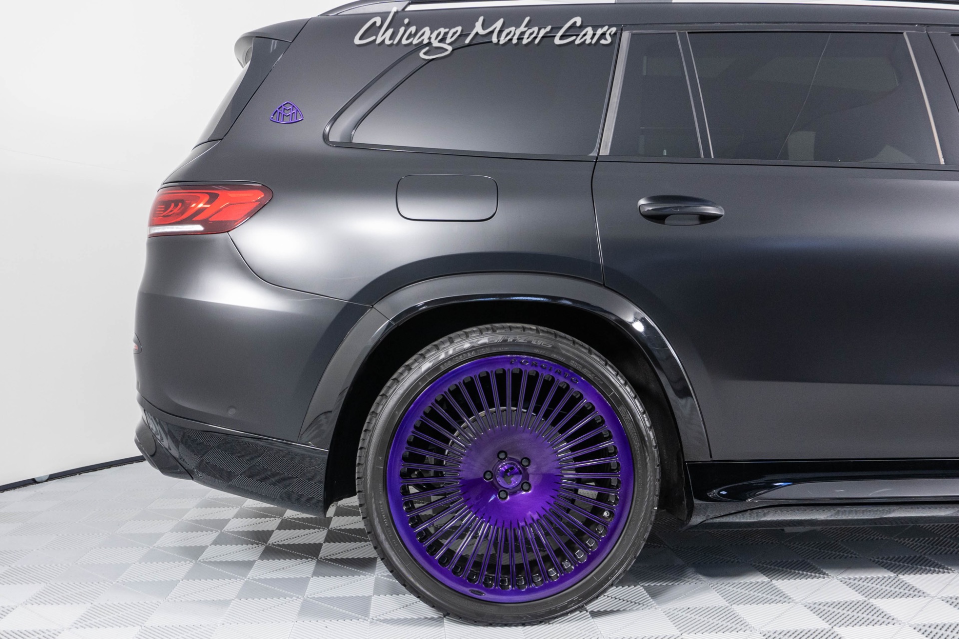 Used-2021-Mercedes-Benz-GLS-Maybach-600-4MATIC-Matte-Black-Wrap-FORGIATO-WHEELS-IN-PURPLE--ONLY-2K-MILES-LOADED