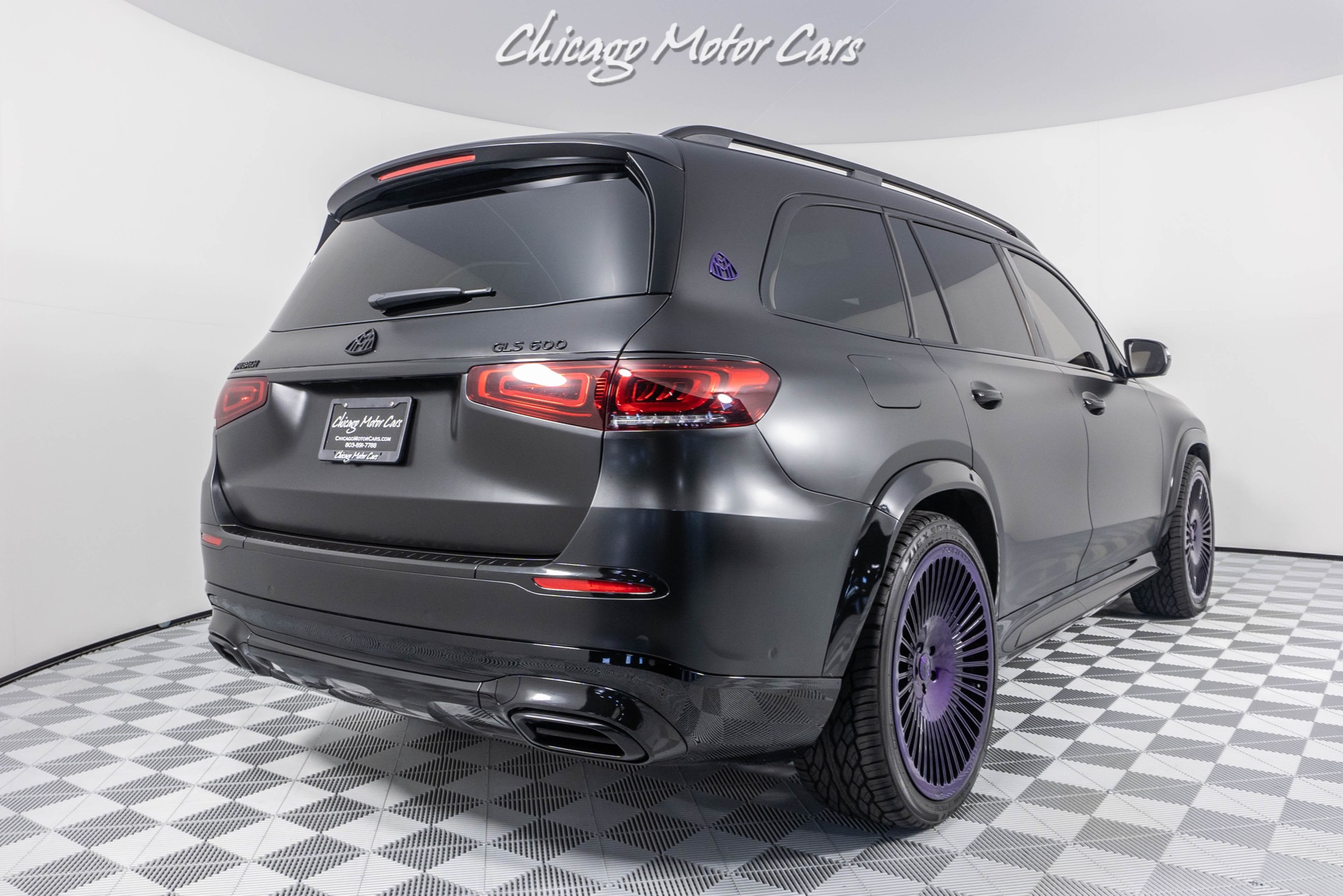 Used-2021-Mercedes-Benz-GLS-Maybach-600-4MATIC-Matte-Black-Wrap-FORGIATO-WHEELS-IN-PURPLE--ONLY-2K-MILES-LOADED