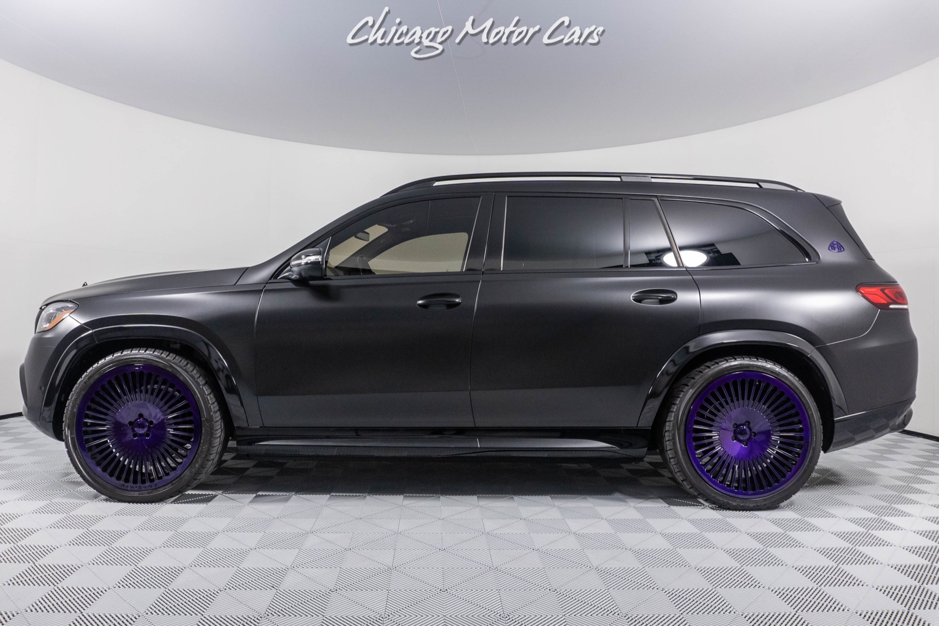 Used-2021-Mercedes-Benz-GLS-Maybach-600-4MATIC-Matte-Black-Wrap-FORGIATO-WHEELS-IN-PURPLE--ONLY-2K-MILES-LOADED