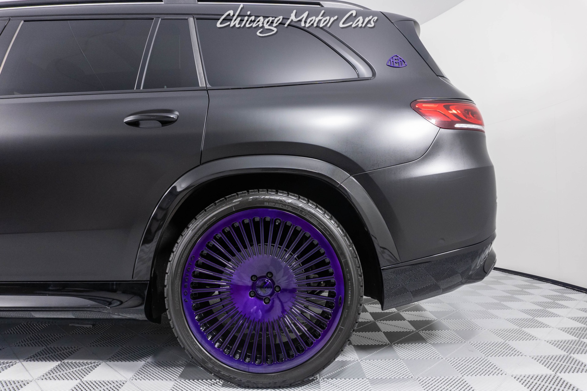 Used-2021-Mercedes-Benz-GLS-Maybach-600-4MATIC-Matte-Black-Wrap-FORGIATO-WHEELS-IN-PURPLE--ONLY-2K-MILES-LOADED