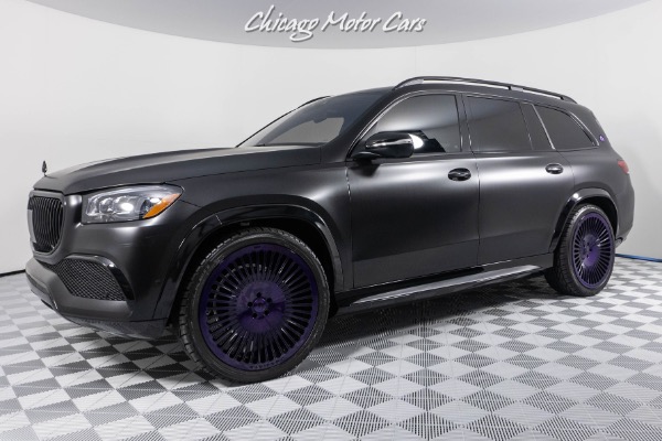 Used-2021-Mercedes-Benz-GLS-Maybach-600-4MATIC-Matte-Black-Wrap-FORGIATO-WHEELS-IN-PURPLE--ONLY-2K-MILES-LOADED