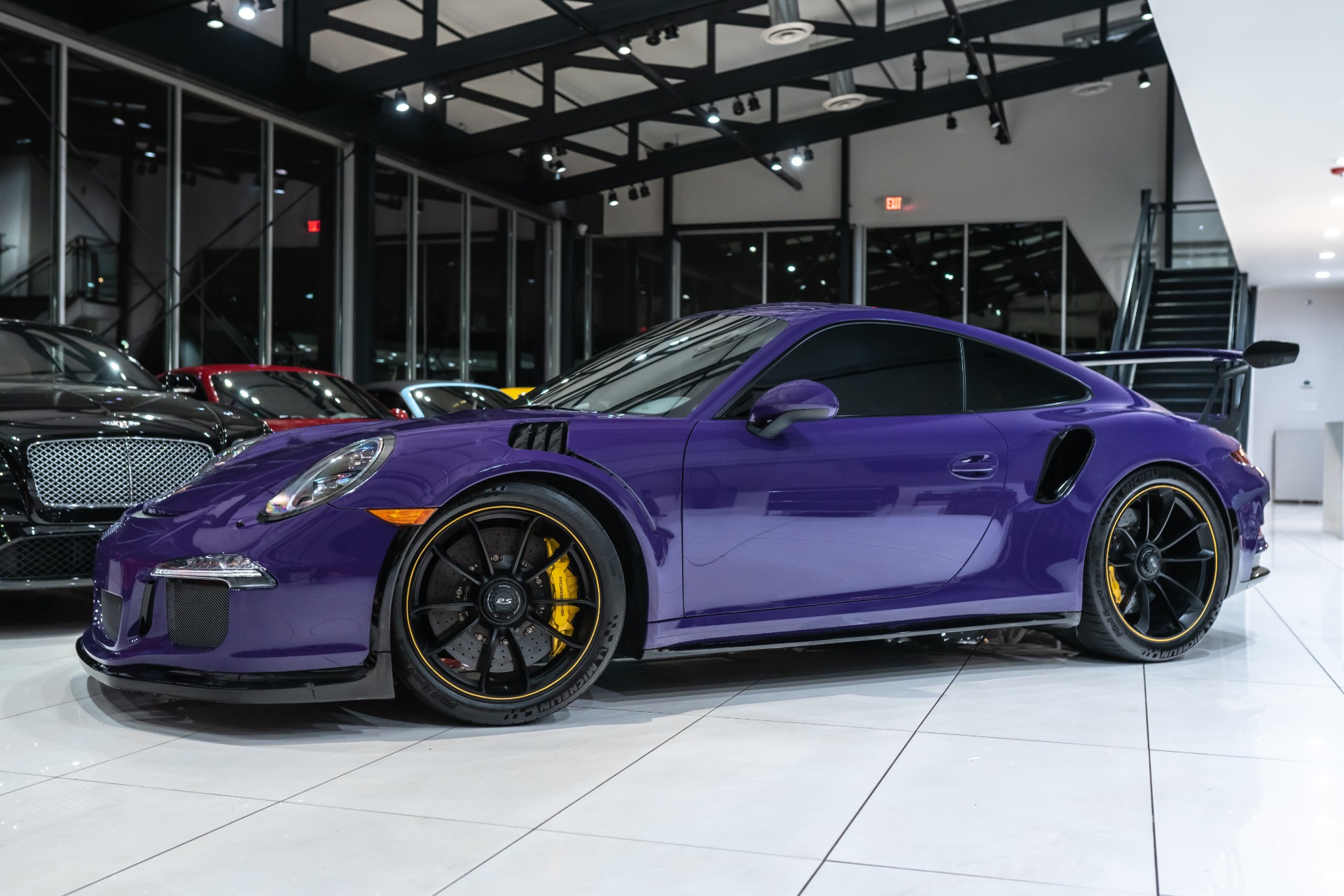 Used-2016-Porsche-911-GT3-RS-Coupe-Ultraviolet-LOW-Miles-PCCB-Shark-Werks-Exhaust-Front-PPF