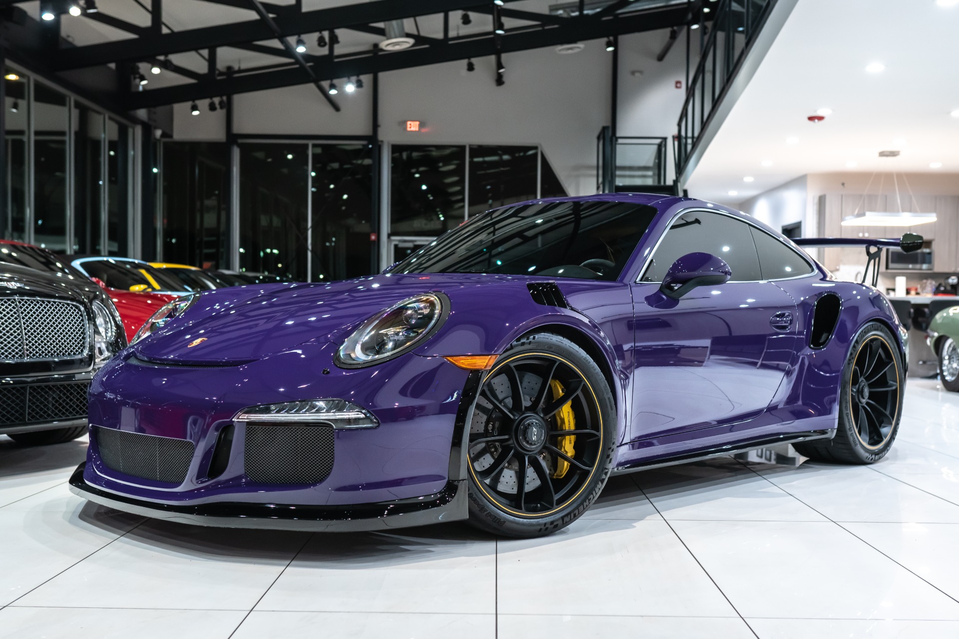 Used-2016-Porsche-911-GT3-RS-Coupe-Ultraviolet-LOW-Miles-PCCB-Shark-Werks-Exhaust-Front-PPF