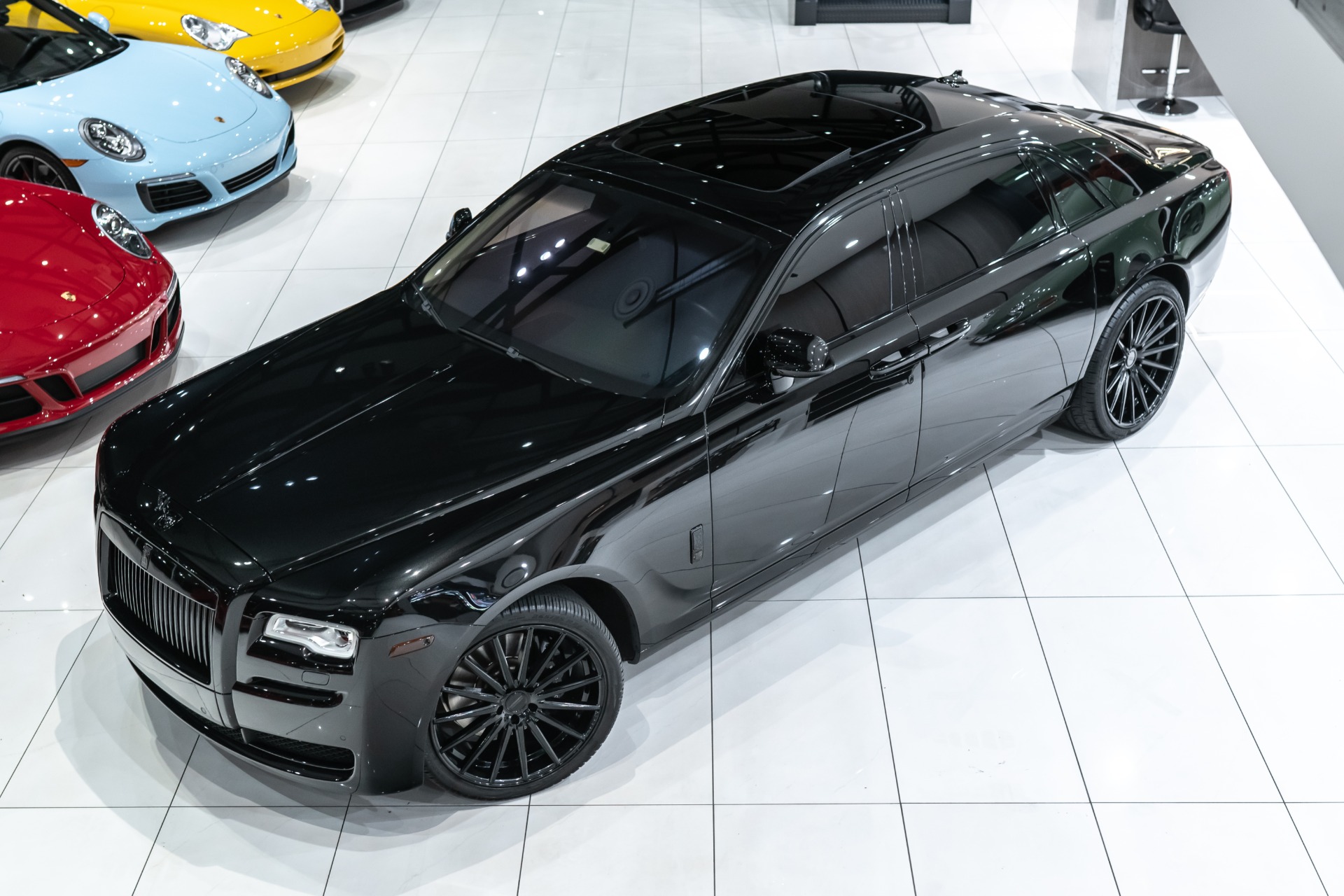 Used-2015-Rolls-Royce-Ghost-Extended-Wheelbase-Diamond-Black-on-Black-Vossen-Wheels-LOADED