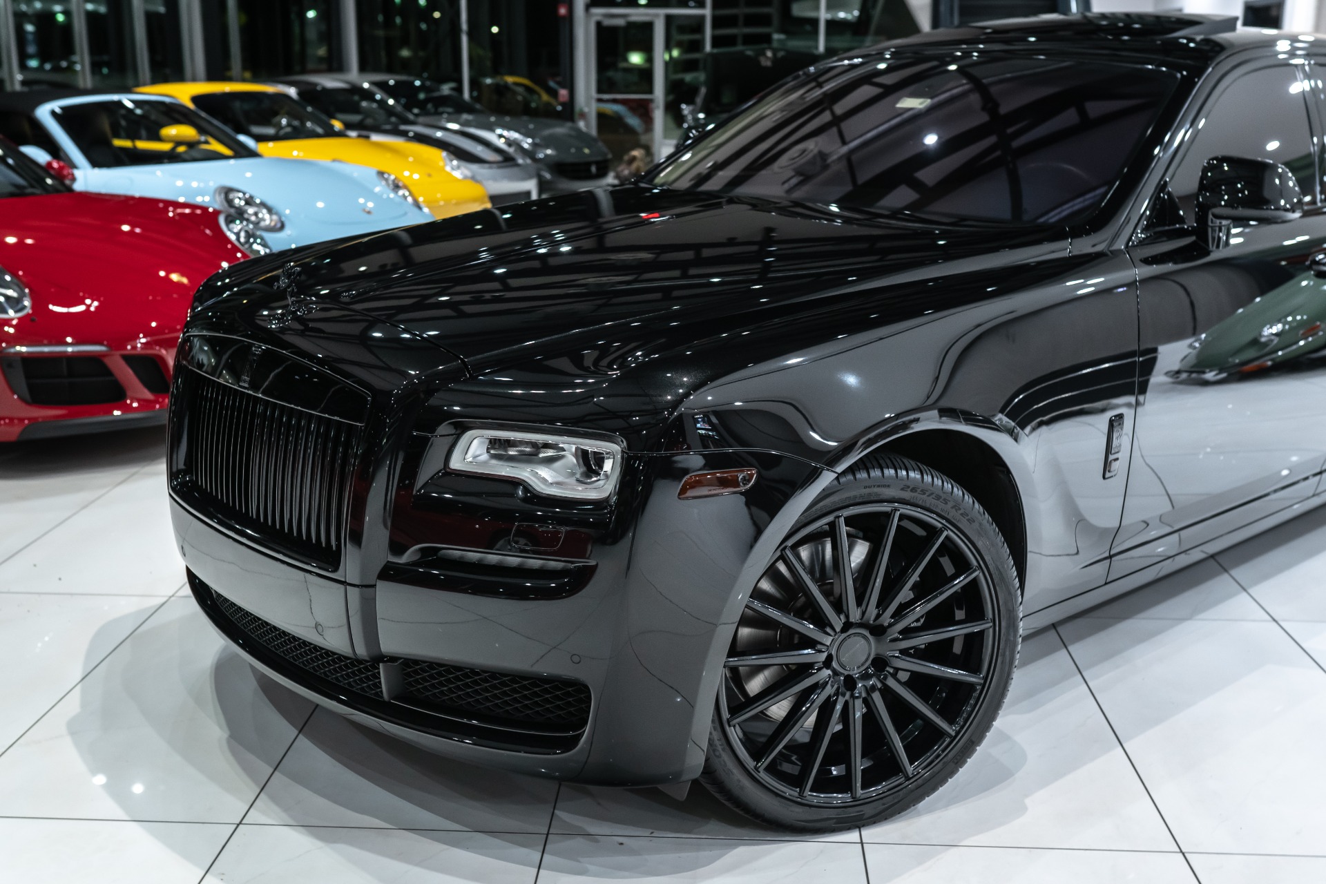 Used-2015-Rolls-Royce-Ghost-Extended-Wheelbase-Diamond-Black-on-Black-Vossen-Wheels-LOADED