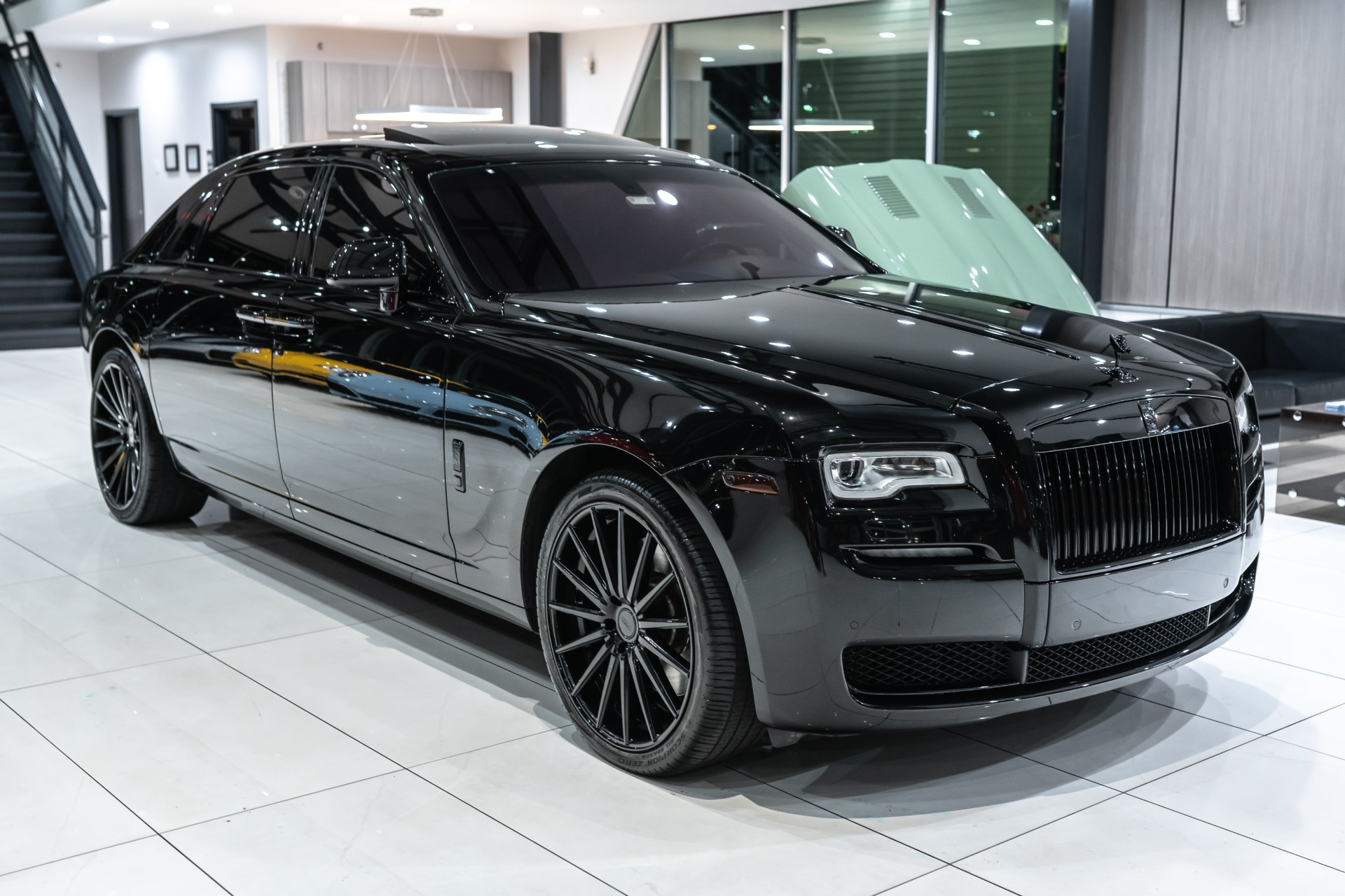 Used-2015-Rolls-Royce-Ghost-Extended-Wheelbase-Diamond-Black-on-Black-Vossen-Wheels-LOADED