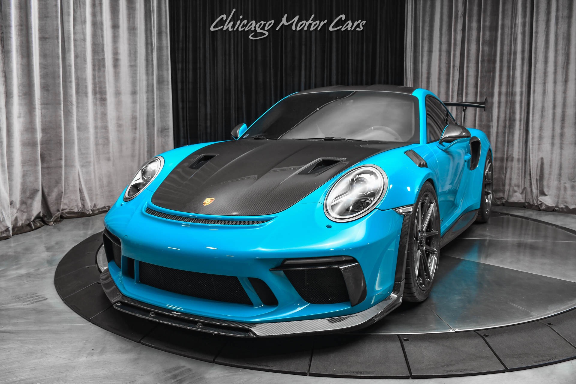 Used-2019-Porsche-911-GT3-RS-Weissach-Coupe-Miami-Blue-Front-Lift-PCCBs-Tons-of-Carbon