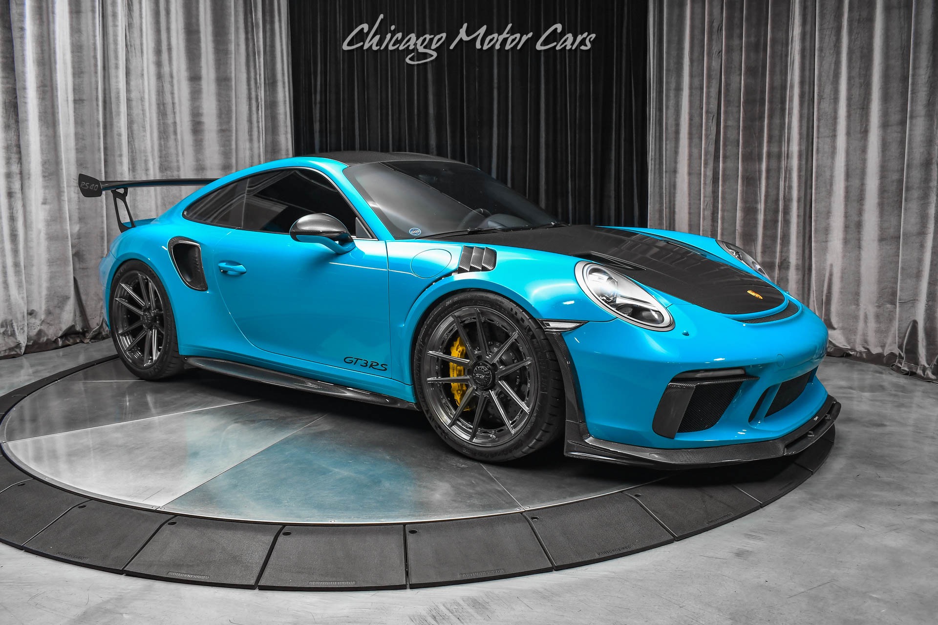 Used-2019-Porsche-911-GT3-RS-Weissach-Coupe-Miami-Blue-Front-Lift-PCCBs-Tons-of-Carbon