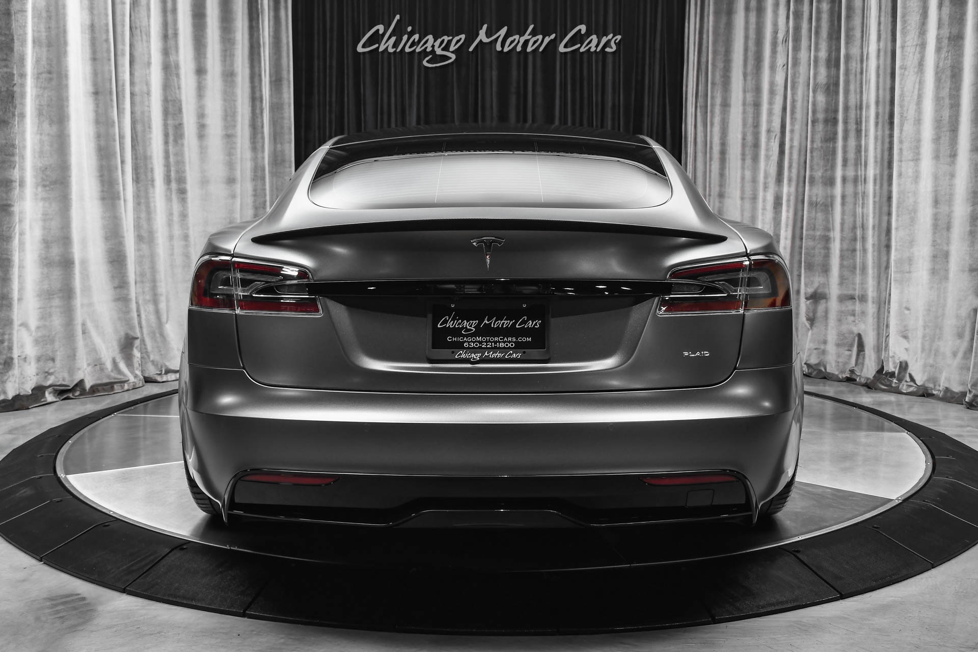 Used 2021 tesla model s plaid sedan autopilot matte gray wrap vossen