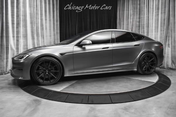 Used 2021 Tesla Model S Plaid Sedan Autopilot! Matte Gray Wrap! Vossen Hybrid Forged Wheels! for sale Sold at Chicago Motor Cars in West Chicago IL 60185 1