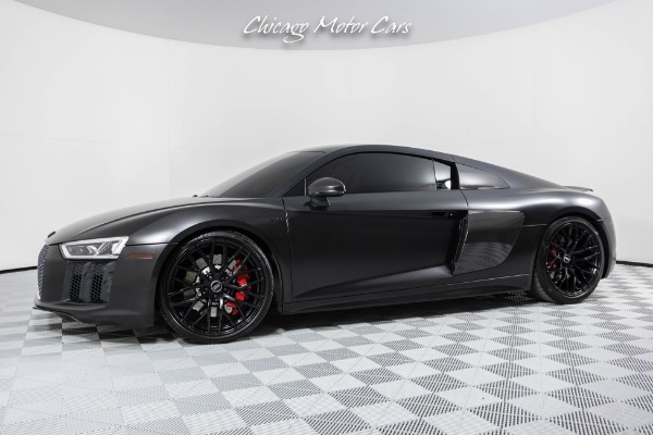 Used 2017 Audi R8 5.2 quattro V10 CUSTOM EXHAUST BANG & OLUSFEN FULL SATIN BLACK WRAP! for sale Sold at Chicago Motor Cars in West Chicago IL 60185 1
