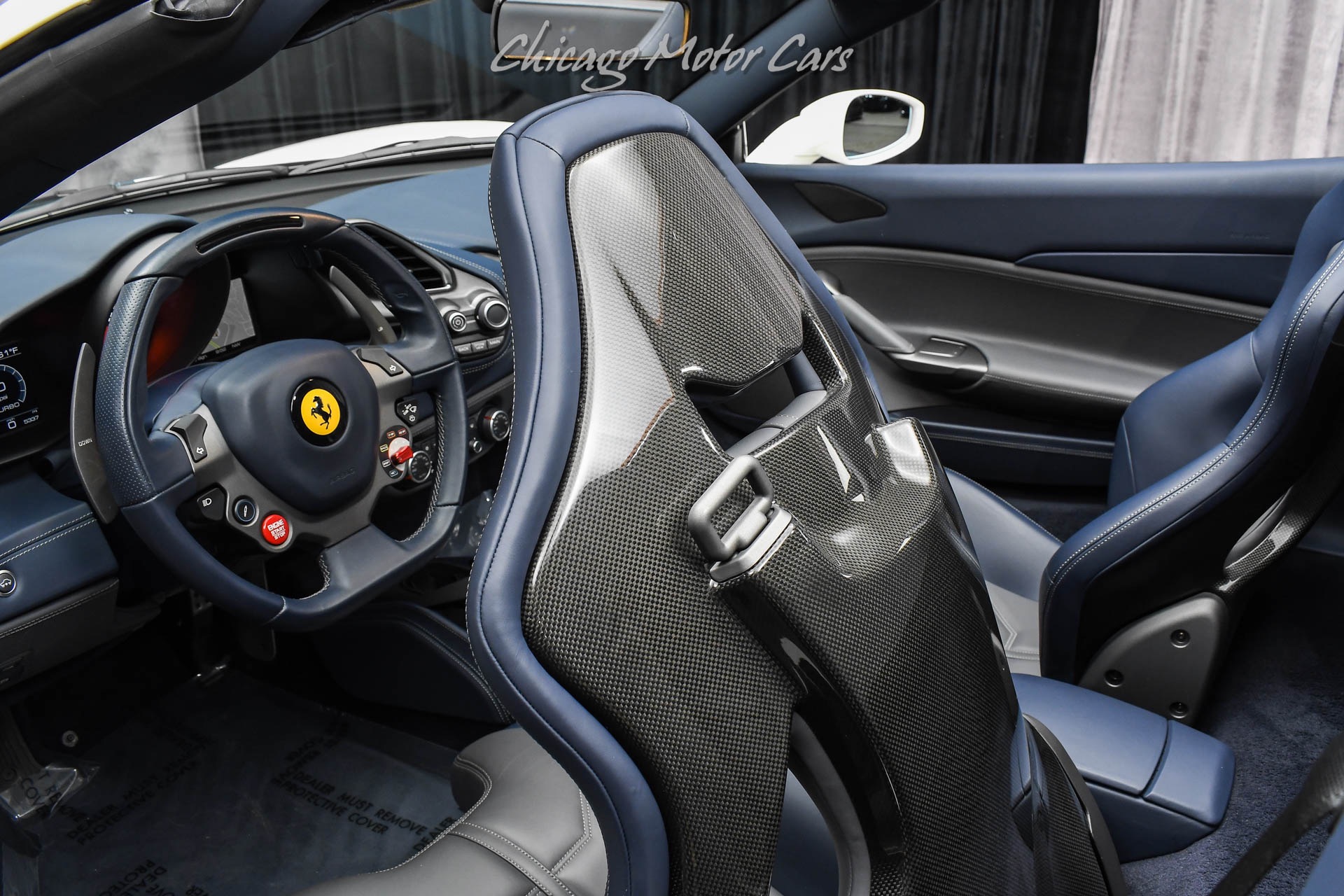 Used-2018-Ferrari-488-Spider-Over-100k-in-Options-Carbon-Fiber-Race-Seats-Pristine-Example