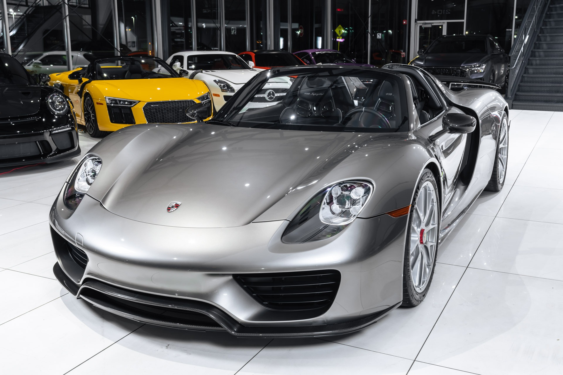 Used-2015-Porsche-918-Spyder-Weissach-Package-Liquid-Silver-Paint-Front-Lift-Serviced-Carbon-Fiber