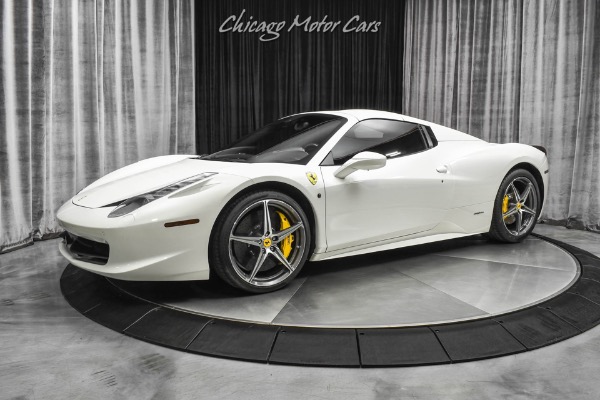 Used-2015-Ferrari-458-Spider-Only-6K-Miles-Diamond-Stitch-LOADED-26k-Pearl-White-Factory-Paint