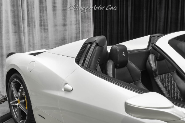 Used-2015-Ferrari-458-Spider-Only-6K-Miles-Diamond-Stitch-LOADED-26k-Pearl-White-Factory-Paint