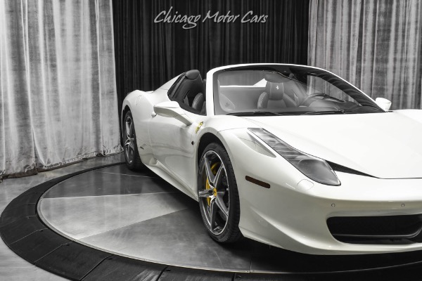 Used-2015-Ferrari-458-Spider-Only-6K-Miles-Diamond-Stitch-LOADED-26k-Pearl-White-Factory-Paint