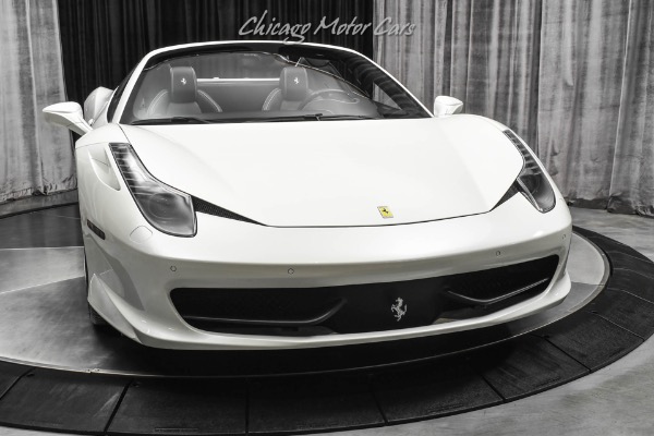 Used-2015-Ferrari-458-Spider-Only-6K-Miles-Diamond-Stitch-LOADED-26k-Pearl-White-Factory-Paint