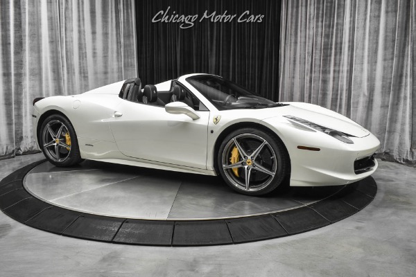 Used-2015-Ferrari-458-Spider-Only-6K-Miles-Diamond-Stitch-LOADED-26k-Pearl-White-Factory-Paint