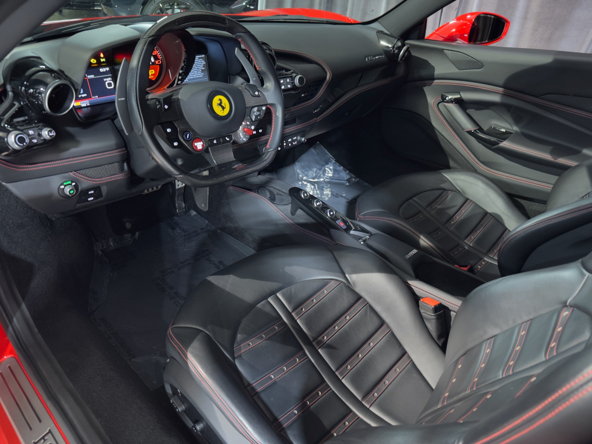 Used-2020-Ferrari-F8-Tributo-Coupe-ONLY-1001-Miles-Carbon-Steering-Wheel-Full-Electric-Seats-FULL-PPF