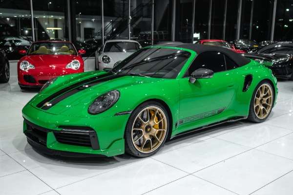 Used-2022-Porsche-911-Turbo-S-Convertible-Python-Green-RARE-Color-Combo-Sport-Exhaust-System
