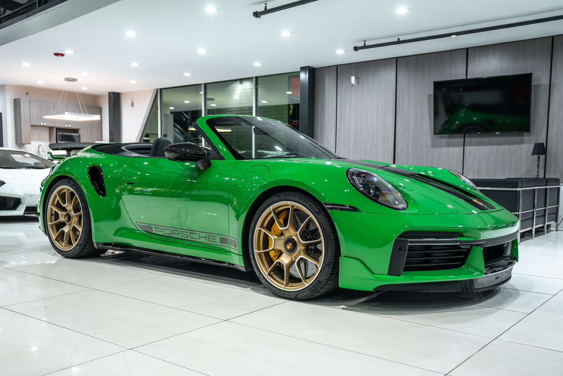 Used-2022-Porsche-911-Turbo-S-Convertible-Python-Green-RARE-Aero-Kit-Sport-Exhaust-FULL-PPF