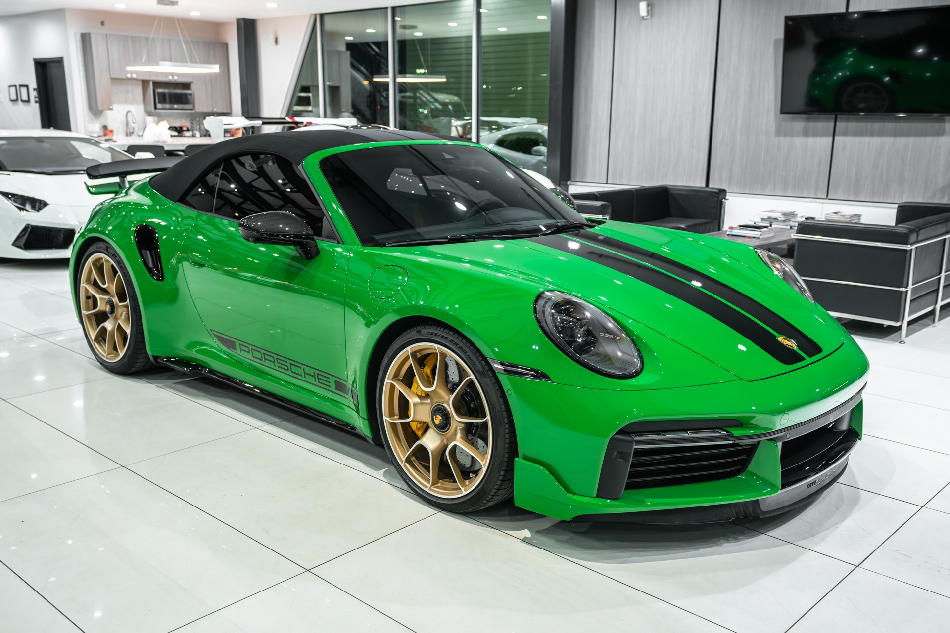 Used-2022-Porsche-911-Turbo-S-Convertible-Python-Green-RARE-Aero-Kit-Sport-Exhaust-FULL-PPF