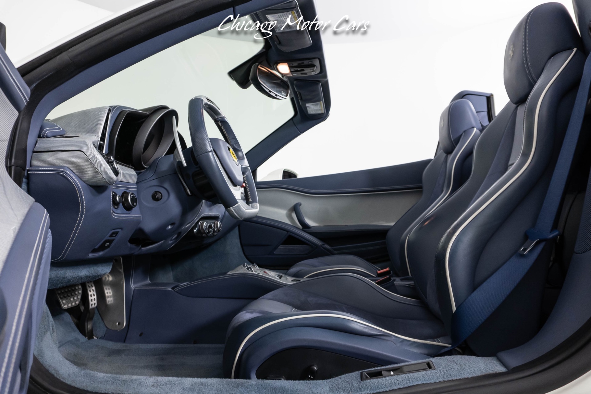 Used-2015-Ferrari-458-Spider-Convertible-1of1-Spec-Full-Carbon-Fiber-Interior-Blue-Seats