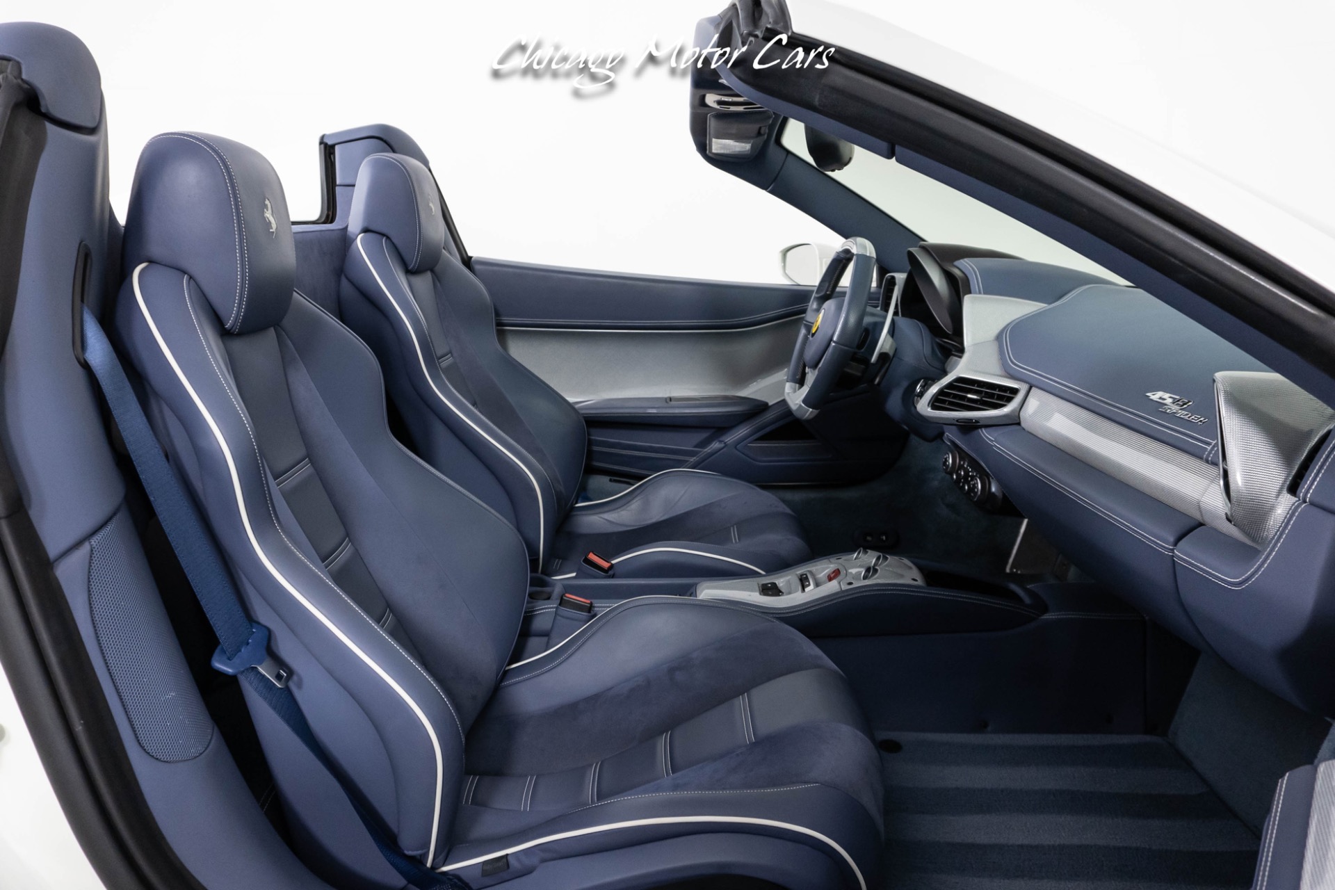 Used-2015-Ferrari-458-Spider-Convertible-1of1-Spec-Full-Carbon-Fiber-Interior-Blue-Seats