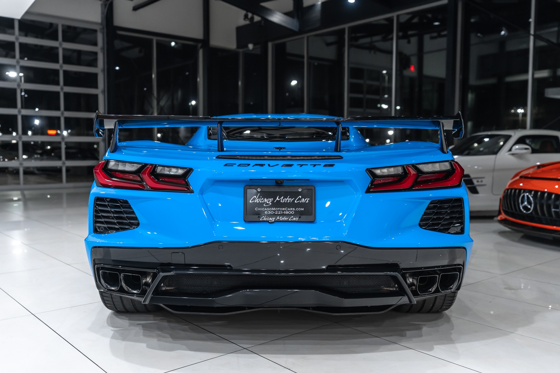 C7 Corvette Stingray License Plate Frame - Chrome W/Stainless Steel Ov Carbon Fiber Corvette Script 10940823 1024x1024