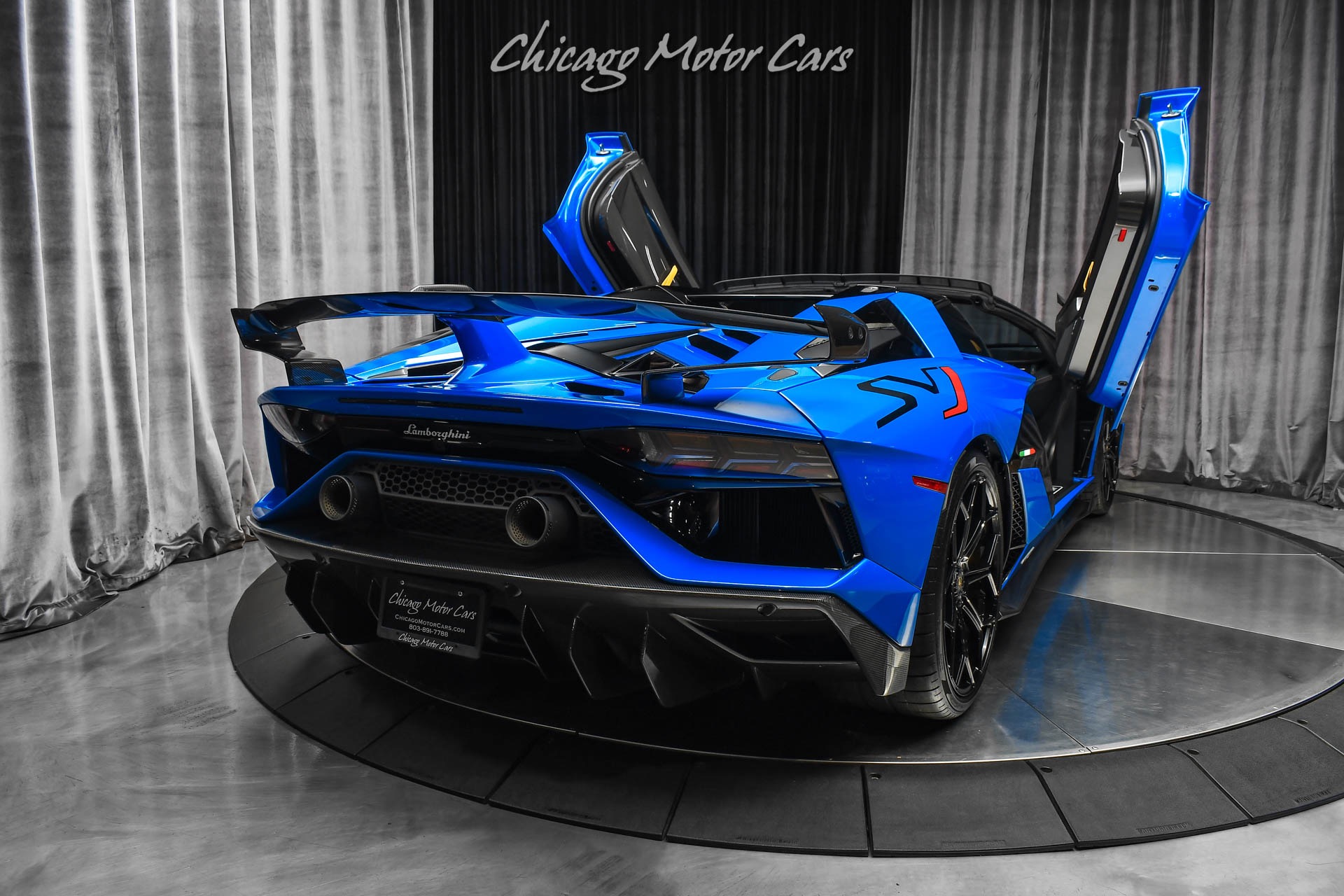 Used-2021-Lamborghini-Aventador-LP770-4-SVJ-Roadster-RARE-Blu-Nila-Paint-Electric-Heated-Seats