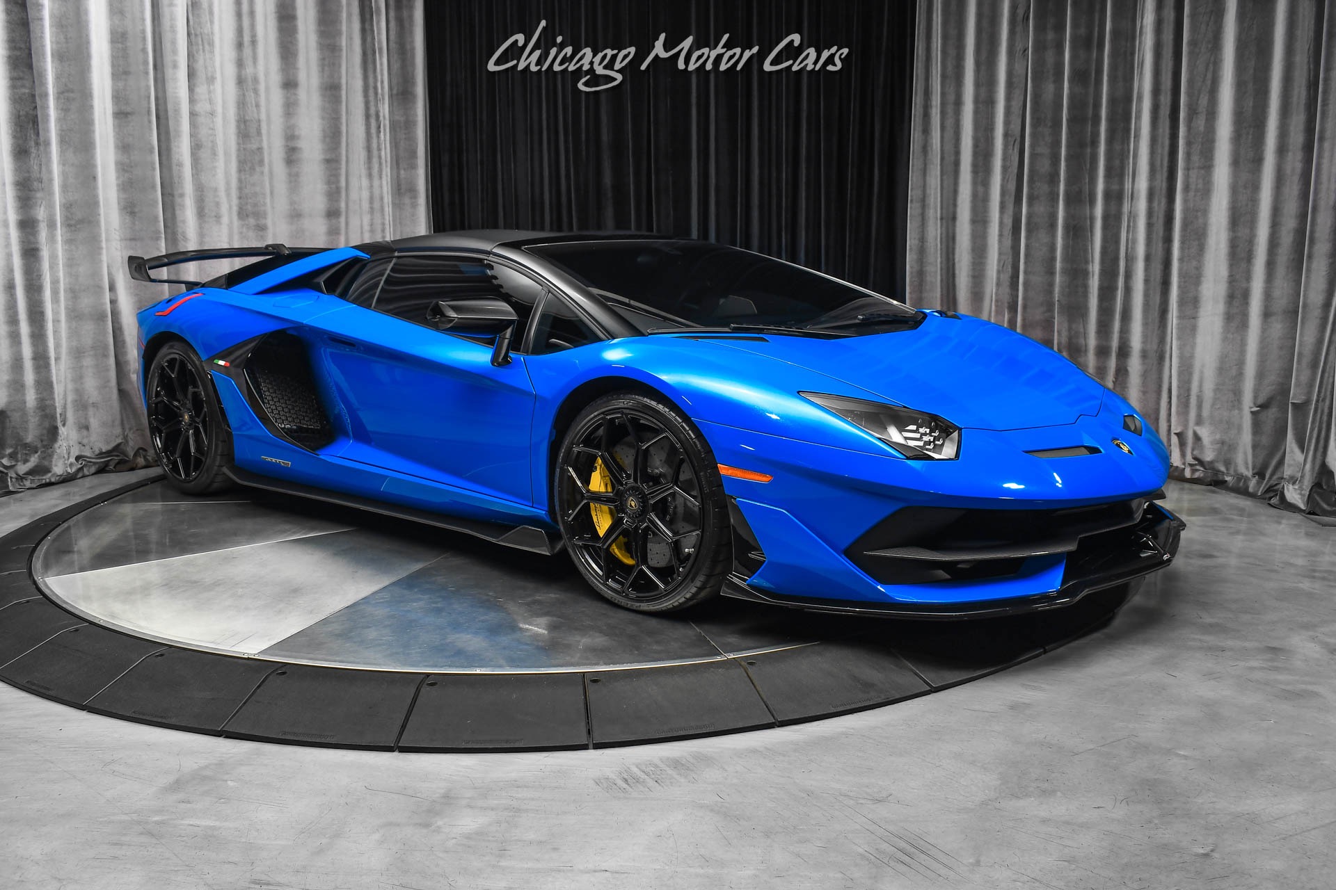 Used-2021-Lamborghini-Aventador-LP770-4-SVJ-Roadster-RARE-Blu-Nila-Paint-Electric-Heated-Seats