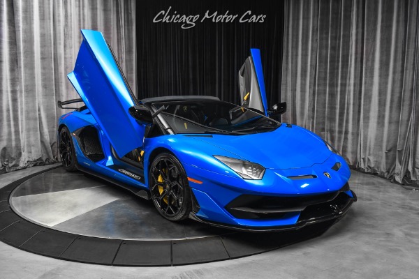 Used-2021-Lamborghini-Aventador-LP770-4-SVJ-Roadster-RARE-Blu-Nila-Paint-Electric-Heated-Seats