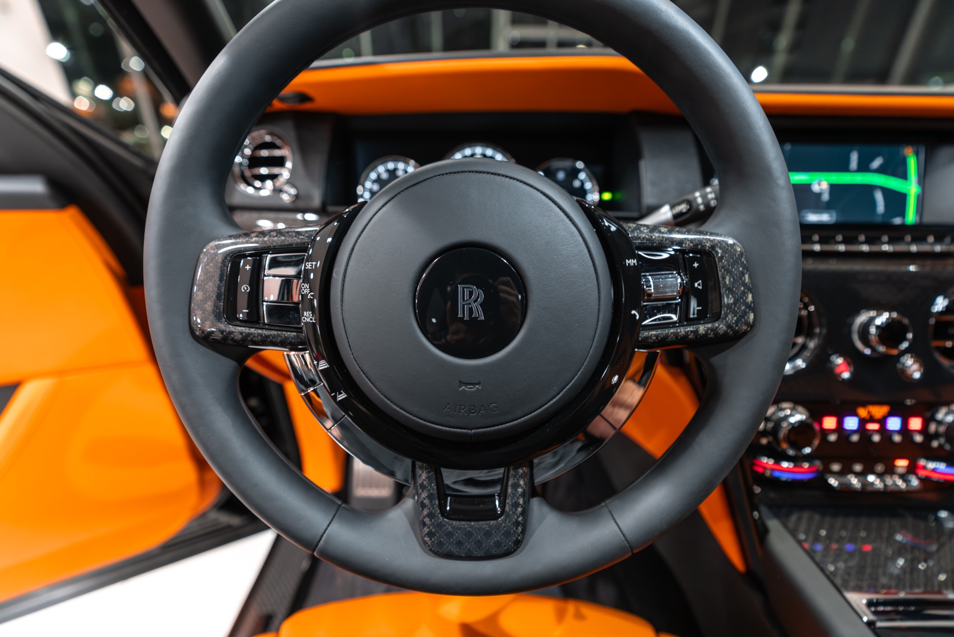 Used-2023-Rolls-Royce-Cullinan-Black-Badge-Original-MSRP-491750-Mandarin-Orange-Interior-Carbon-FIBER