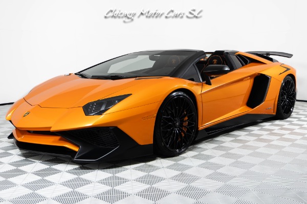 Used 2017 Lamborghini Aventador LP750-4 SV Roadster RARE Arancio Atlas Finish Only 9K Miles Front Lift for sale Sold at Chicago Motor Cars in West Chicago IL 60185 2