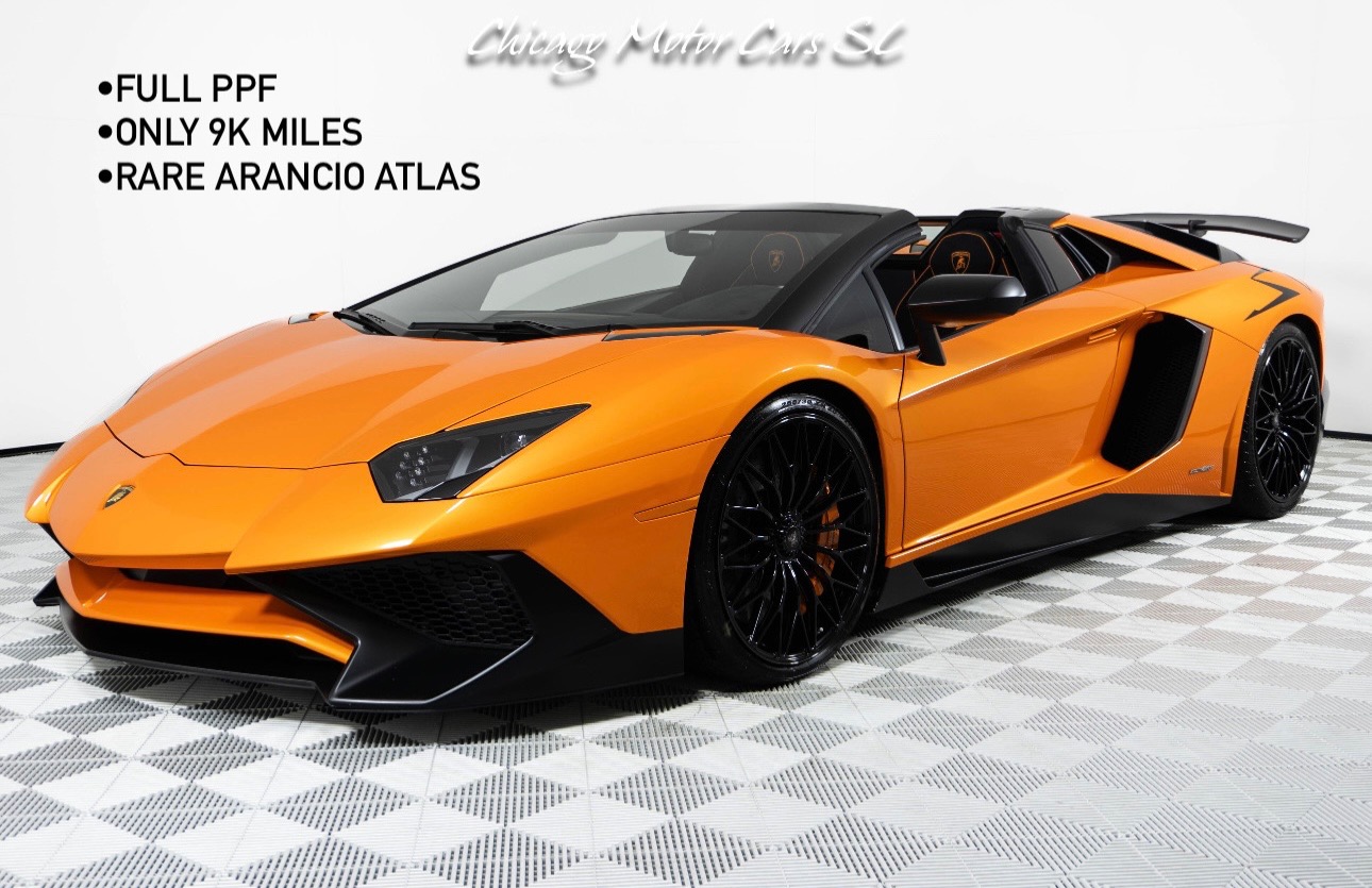 Used 2017 Lamborghini Aventador LP750-4 SV Roadster RARE Arancio Atlas Finish Only 9K Miles Front Lift for sale Sold at Chicago Motor Cars in West Chicago IL 60185 1