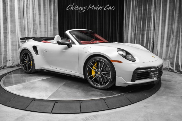 Used 2022 Porsche 911 Turbo S Cabriolet HIGH SPEC! Only 1400 Miles Chalk/Red LOADED Perfect! for sale Sold at Chicago Motor Cars in West Chicago IL 60185 6
