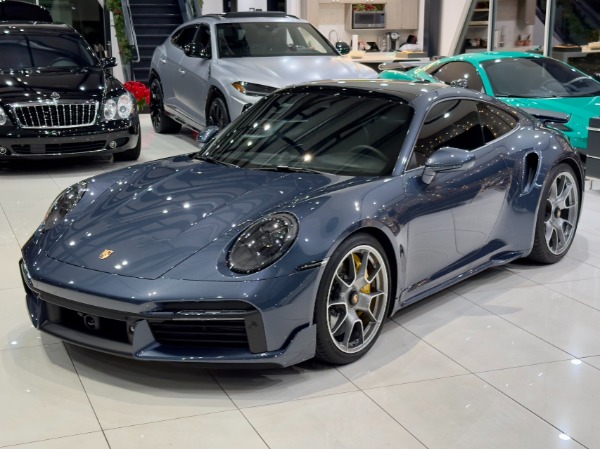 Used 2022 Porsche 911 Turbo S Coupe PTS Yachting Blue 3900 Miles HARD LOADED Aero Package! for sale Sold at Chicago Motor Cars in West Chicago IL 60185 3