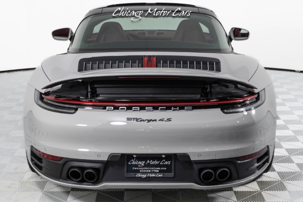 Used-2023-Porsche-911-Targa-4S-Only-789-Miles-Rare-Chalk-Paint-Bordeaux-Red-Interior-Front-end-Lifter