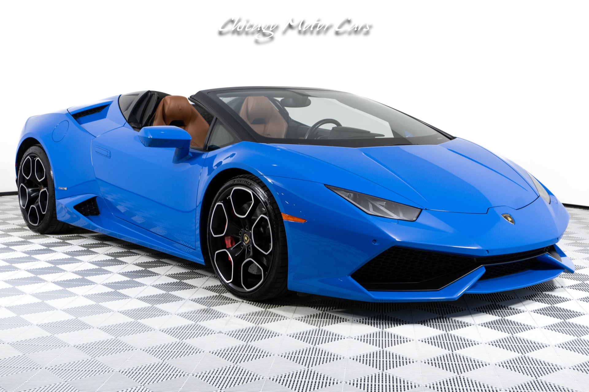 Used-2016-Lamborghini-Huracan-LP610-4-Spyder-Ad-Personam-Blu-Lemans-Front-End-PPF-Front-End-Lifter-Loaded