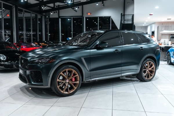 Used 2020 Jaguar F-PACE SVR SUV RARE Satin British Racing Green! Carbon Trim! Supercharged V8! for sale Sold at Chicago Motor Cars in West Chicago IL 60185 2