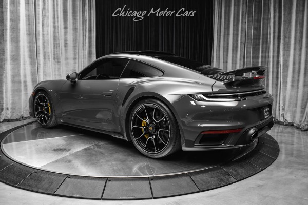 Used 2021 Porsche 911 Turbo S Coupe Highly Desired PTS Grey Black 6k Miles Burmester Front PPF for sale Sold at Chicago Motor Cars in West Chicago IL 60185 3