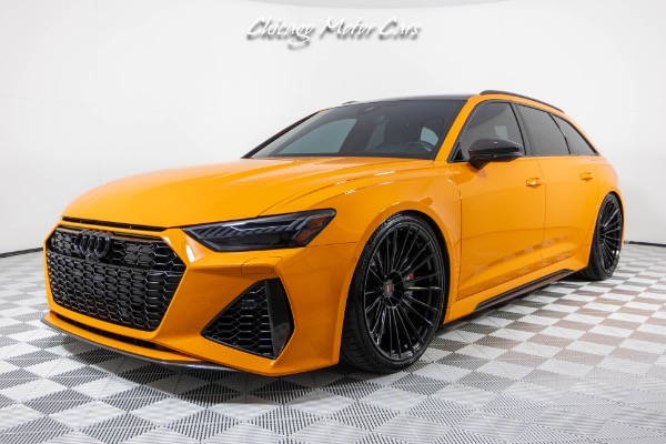 Used 2022 Audi RS6 Avant 4.0T Quattro Rare Solar Orange Full PPF Vossen Wheels Carbon Fiber Pack for sale Sold at Chicago Motor Cars in West Chicago IL 60185 6