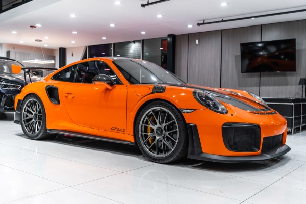 Used 2018 Porsche 911 GT2 RS Weissach Package Paint to Sample Pastel Orange Magnesium Wheels Rare for sale Sold at Chicago Motor Cars in West Chicago IL 60185 6