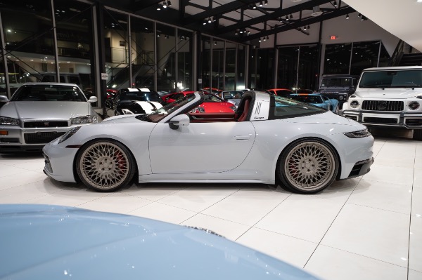 Used 2024 Porsche 911 Targa 4 GTS Premium Pkg Ice Gray/Bordeaux Red Front End Lifter ANRKY Wheels LOADED for sale $217,800 at Chicago Motor Cars in West Chicago IL 60185 2