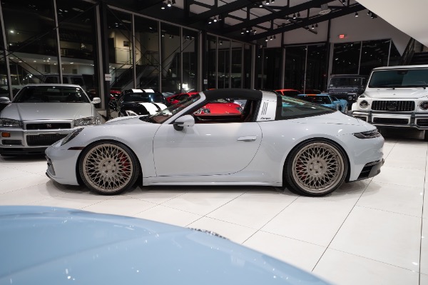 Used 2024 Porsche 911 Targa 4 GTS Premium Pkg Ice Gray/Bordeaux Red Front End Lifter ANRKY Wheels LOADED for sale $217,800 at Chicago Motor Cars in West Chicago IL 60185 3