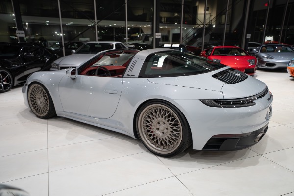 Used 2024 Porsche 911 Targa 4 GTS Premium Pkg Ice Gray/Bordeaux Red Front End Lifter ANRKY Wheels LOADED for sale $217,800 at Chicago Motor Cars in West Chicago IL 60185 4