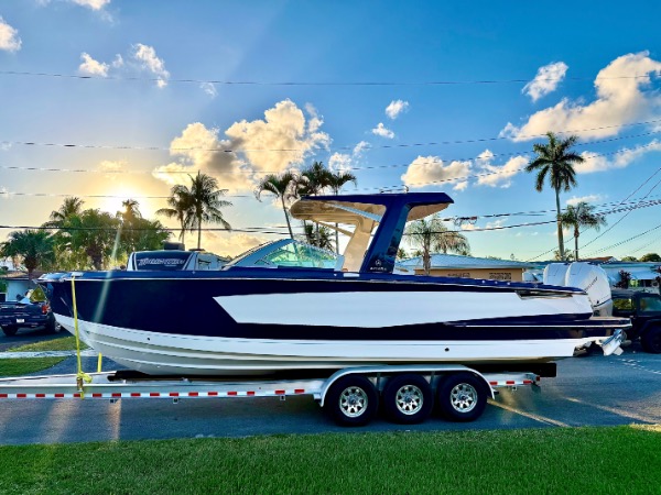 Used 2023 Avira 32 Bow Rider Power Retractable Sunshade! Low Hours! Twin Verado Motors! for sale Sold at Chicago Motor Cars in West Chicago IL 60185 2