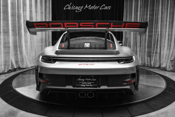Used 2025 Porsche 911 GT3 RS Weissach Coupe! CCBs! Satin Pyro Red Wheels! 50 Miles! GT Silver! for sale Sold at Chicago Motor Cars in West Chicago IL 60185 4
