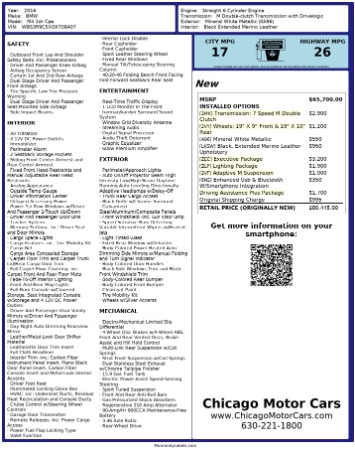 Used 2016 BMW M4 Coupe Executive / Lighting / Driving Assistance Packages!Mods!Ca for sale Sold at Chicago Motor Cars in West Chicago IL 60185 1